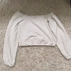Off the shoulder white Free People long-sleeve